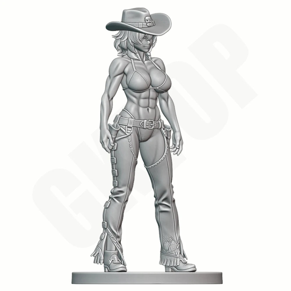 1/24 Muscular Western Gunslinger, Resin Model Figure Kit, Unassembled and Unpainted