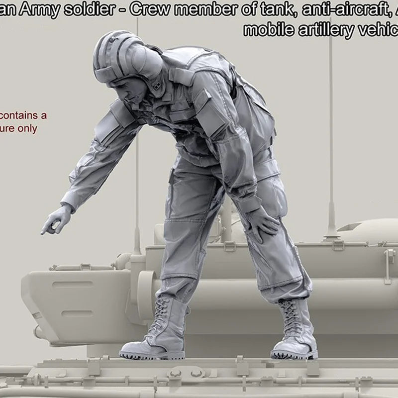 1/35 Modern Russian Artilleryman Operating Howitzer, Resin Model Figure Kit, Unassembled and Unpainted