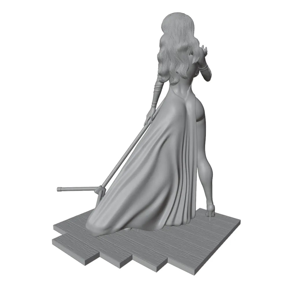 1/24 Cloaked Sorceress with Sword and Staff, Resin Model Figure Kit, Fantasy Theme, Unassembled and Unpainted