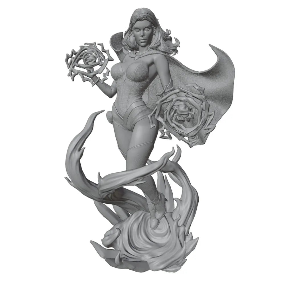 75mm Sorceress with Magical Roses, Resin Model Figure Kit, Unassembled and Unpainted