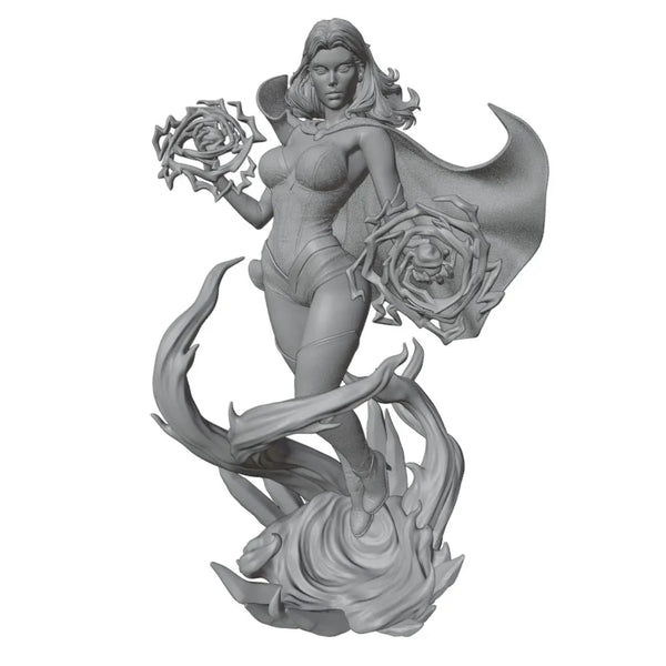 75mm Sorceress with Magical Roses, Resin Model Figure Kit, Unassembled and Unpainted