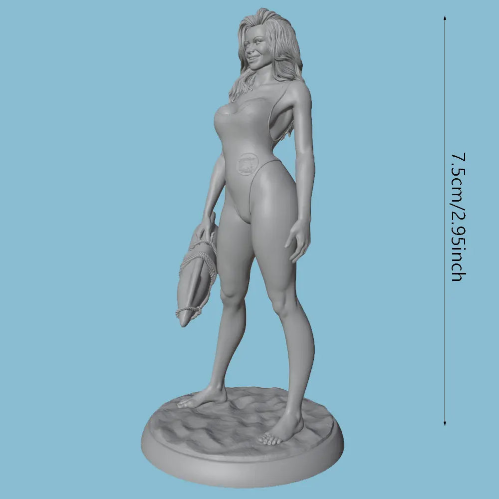 75mm Pinup Woman, Resin Model Figure Kit, Unassembled and Unpainted