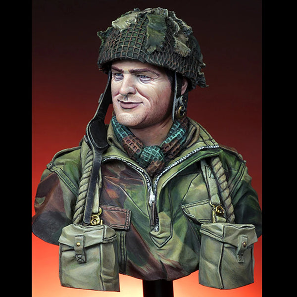 1/10 WWII Scottish Highlander in Brodie Helmet and Tartan, Resin Model Bust Kit, Unassembled and Unpainted