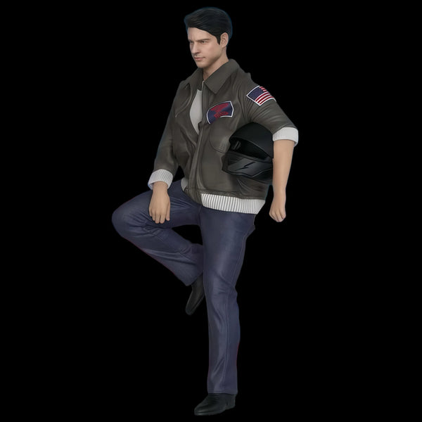 1/12 Motorcycle Rider, Resin Model Figure Kit, Historical Theme, Unassembled and Unpainted