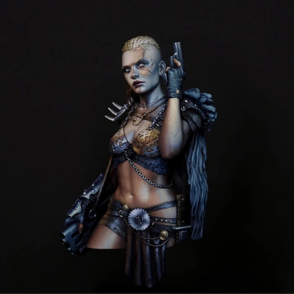1/10 Wing-Shouldered Sci-Fi Warrior with Rifle, Resin Model Bust Kit, Fantasy Theme, Unassembled and Unpainted