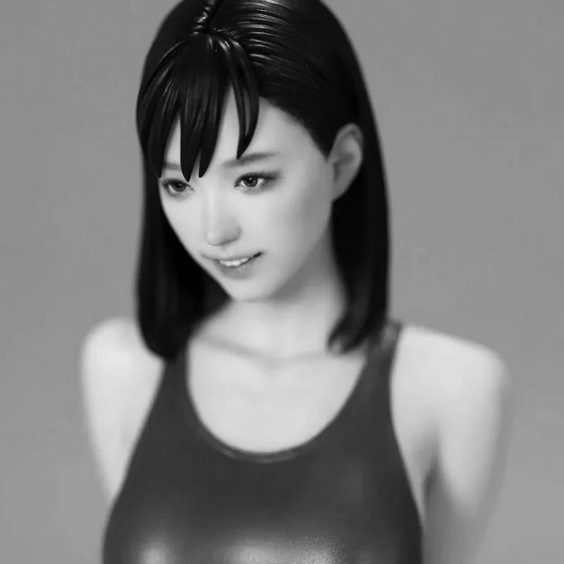 1/8 Teenage Girl in Black Swimsuit, Resin Model Figure Kit, Unassembled and Unpainted
