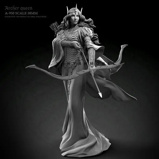 38mm Archer Queen, Resin Model Figure Kit, Fantasy Theme, Unassembled and Unpainted