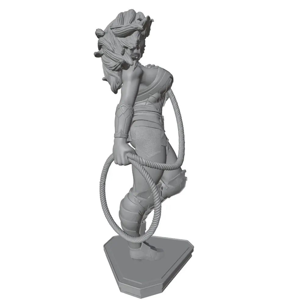 1/24 Female Warrior Wielding Lasso, Resin Model Figure Kit, Unassembled and Unpainted