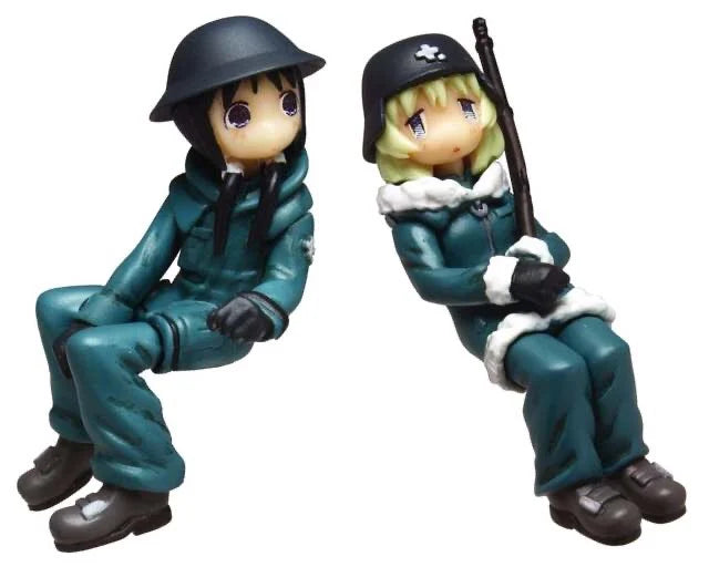1/35 Chibi Anime Military, 2 Figures, Resin Model Figure Kit, Anime Theme, Unassembled and Unpainted
