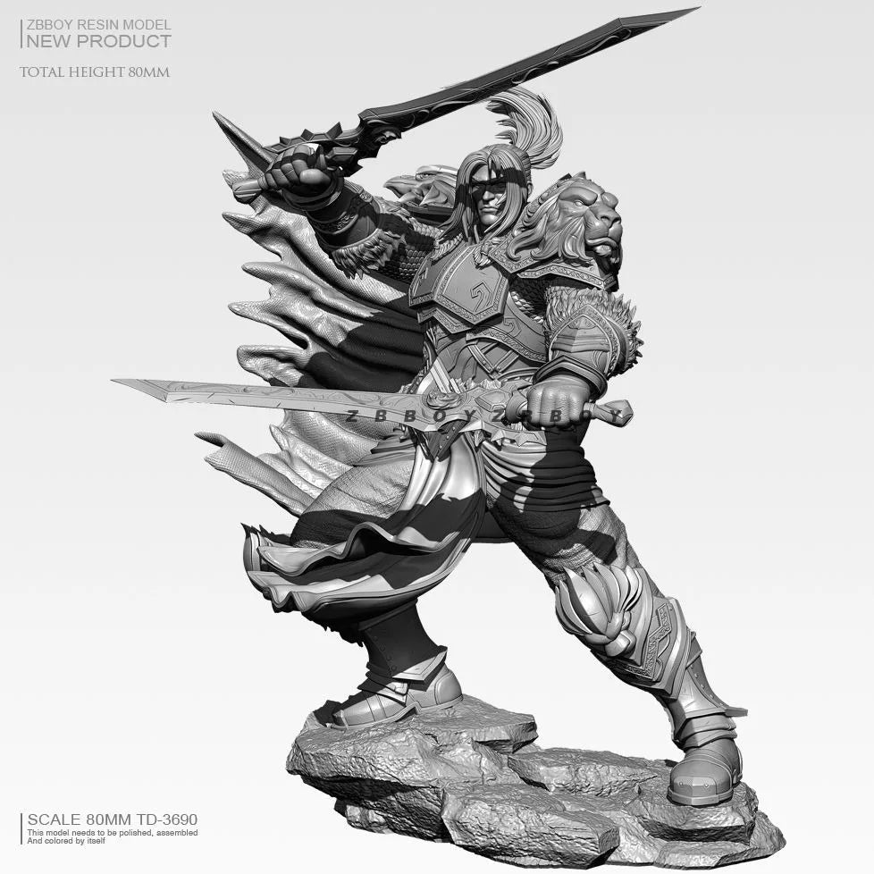 80mm God General Varian, Resin Model Figure Kit, Fantasy Theme, Unassembled and Unpainted