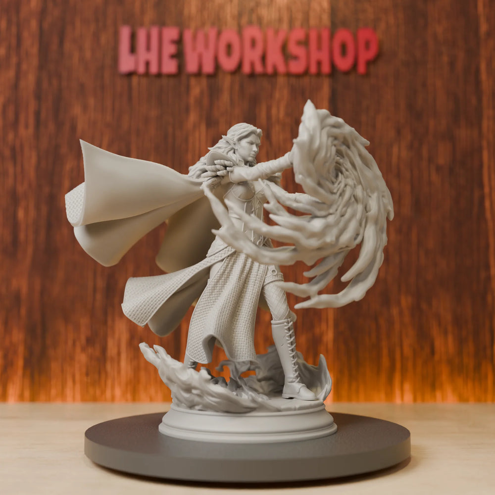 Half-Elf Arcane Sorceress, Resin Model Figure Kit, Fantasy Theme, Unassembled and Unpainted