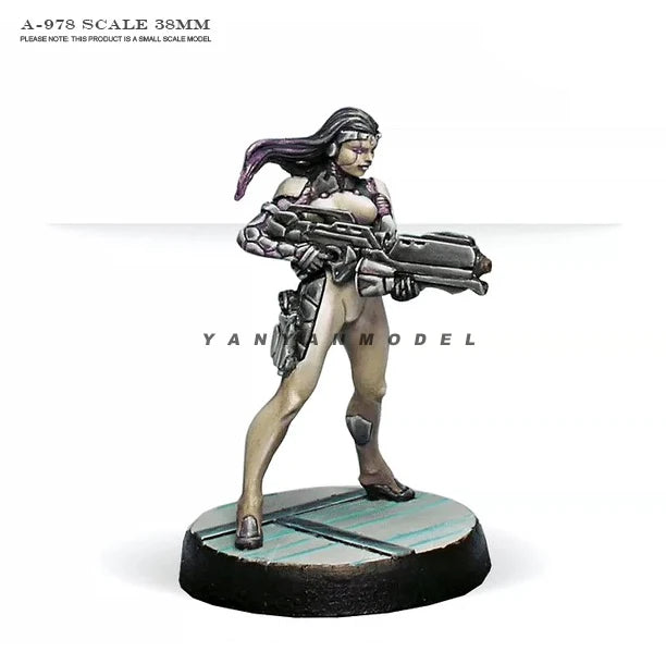 38mm Sci-Fi Female Warrior, Resin Model Figure Kit, Unassembled and Unpainted