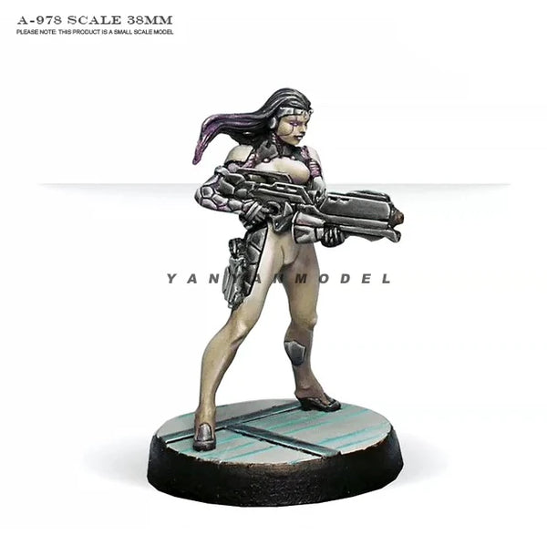 38mm Sci-Fi Female Warrior, Resin Model Figure Kit, Unassembled and Unpainted