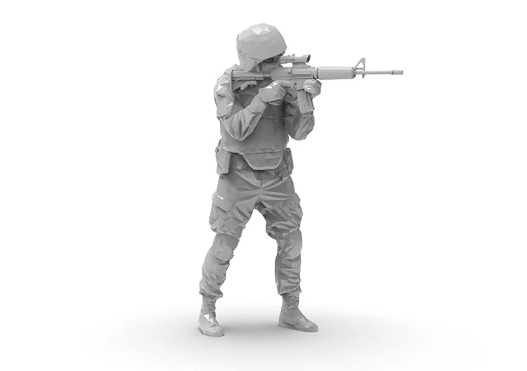 1/35 Modern Tactical Squad with Assault Rifles, 12 Figures, Resin Model Figure Kit, Unassembled and Unpainted