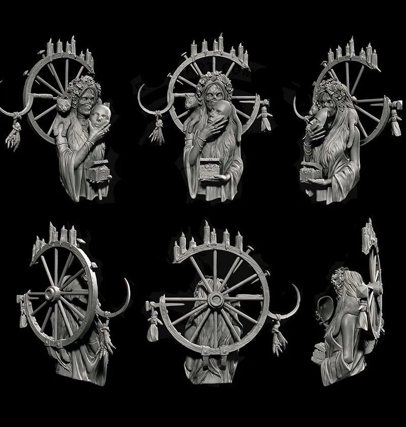 1/10 Dark Fantasy Witch, Resin Model Bust Kit, Fantasy Theme, Unassembled and Unpainted