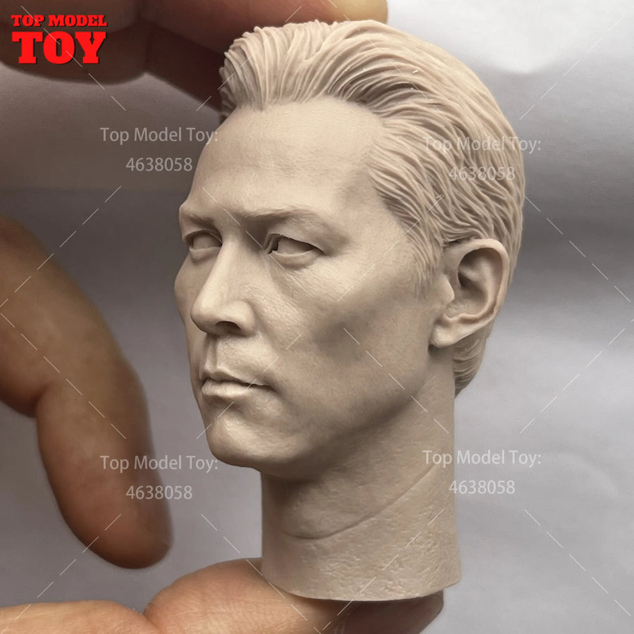 1/6 Scale Unpainted Tony Leung Chiu Wai Head Sculpt Carving Korea China Star Model for 12'' Soldier Action Figure Body Dolls