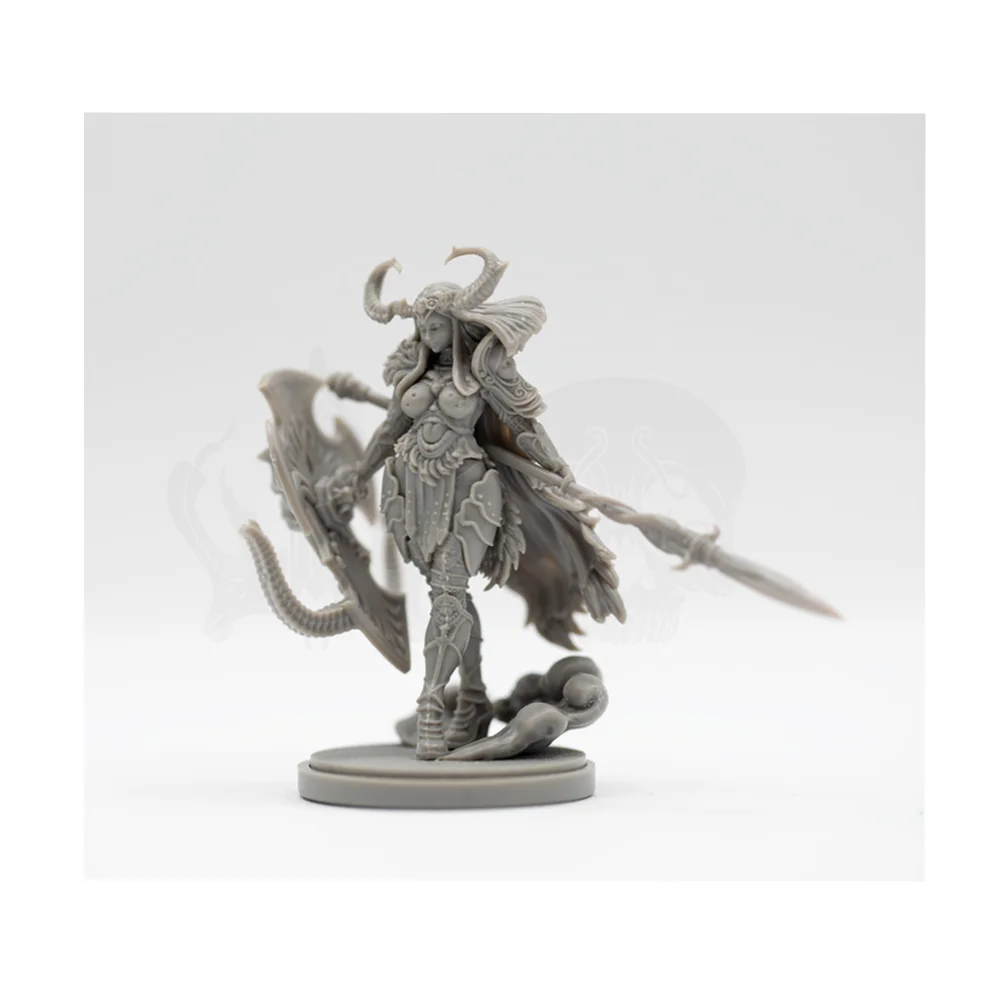 30mm Undead Demon Rider, Resin Model Figure Kit, Fantasy Theme, Unassembled and Unpainted