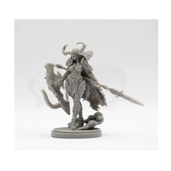 30mm Undead Demon Rider, Resin Model Figure Kit, Fantasy Theme, Unassembled and Unpainted