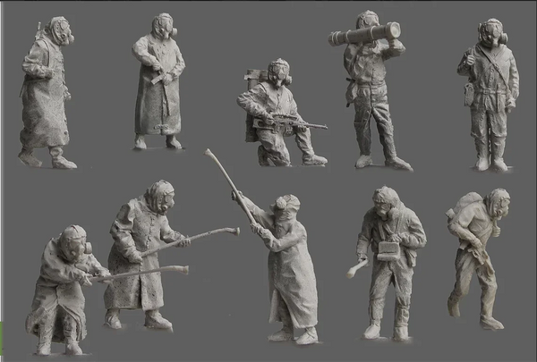 1/72 Modern Russian Armed Forces Soldiers, 10 Figures, Resin Model Figure Kit, Unassembled and Unpainted