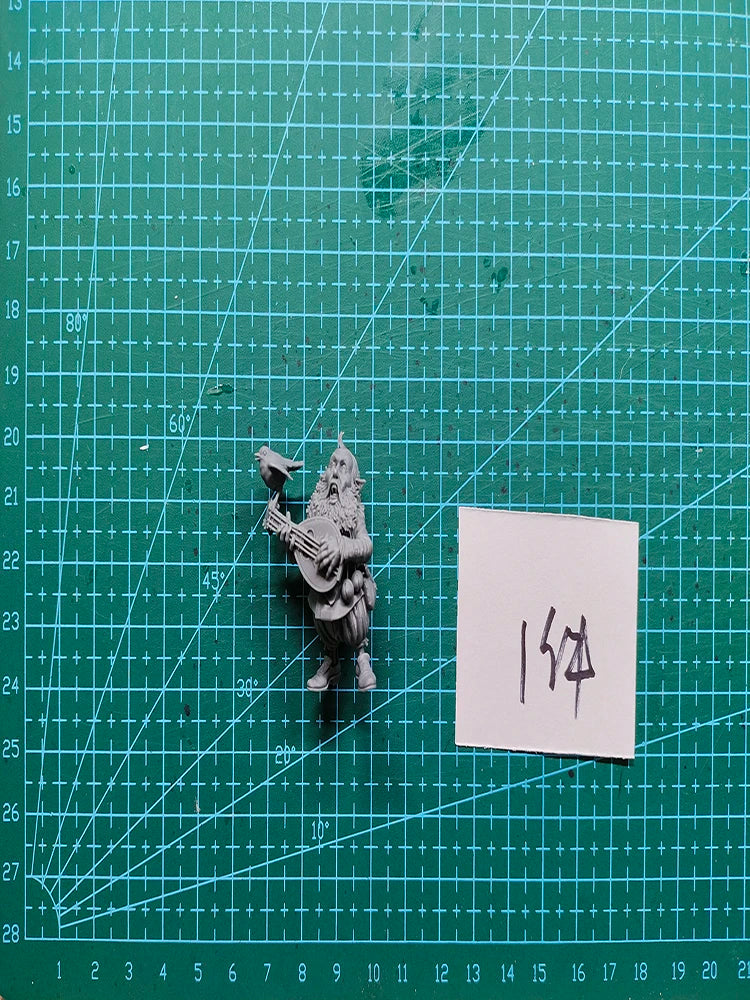 54mm Dwarf Musician, Resin Model Figure Kit, Fantasy Theme, Unassembled and Unpainted