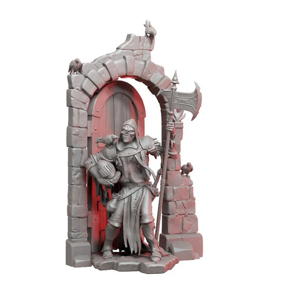 1/24 Medieval Fantasy Warrior with Archway, Resin Model Diorama Kit, Fantasy Theme, Unassembled and Unpainted