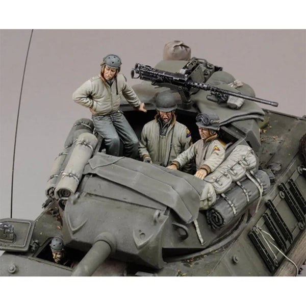 1/35 WWII Allied Soldiers & Tank Crew, 5 Figures, Resin Model Figure Kit, Unassembled and Unpainted