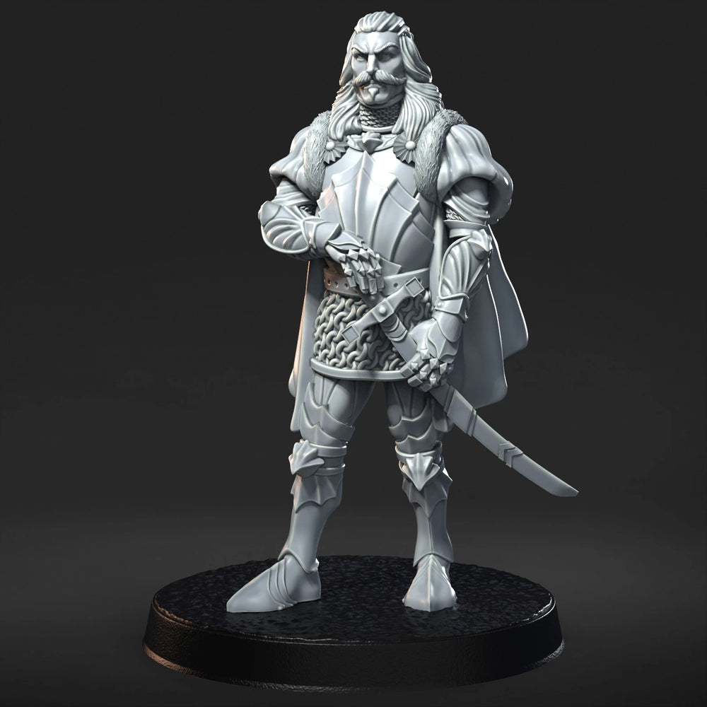 75mm Medieval Fantasy Officer, Resin Model Figure Kit, Unassembled and Unpainted