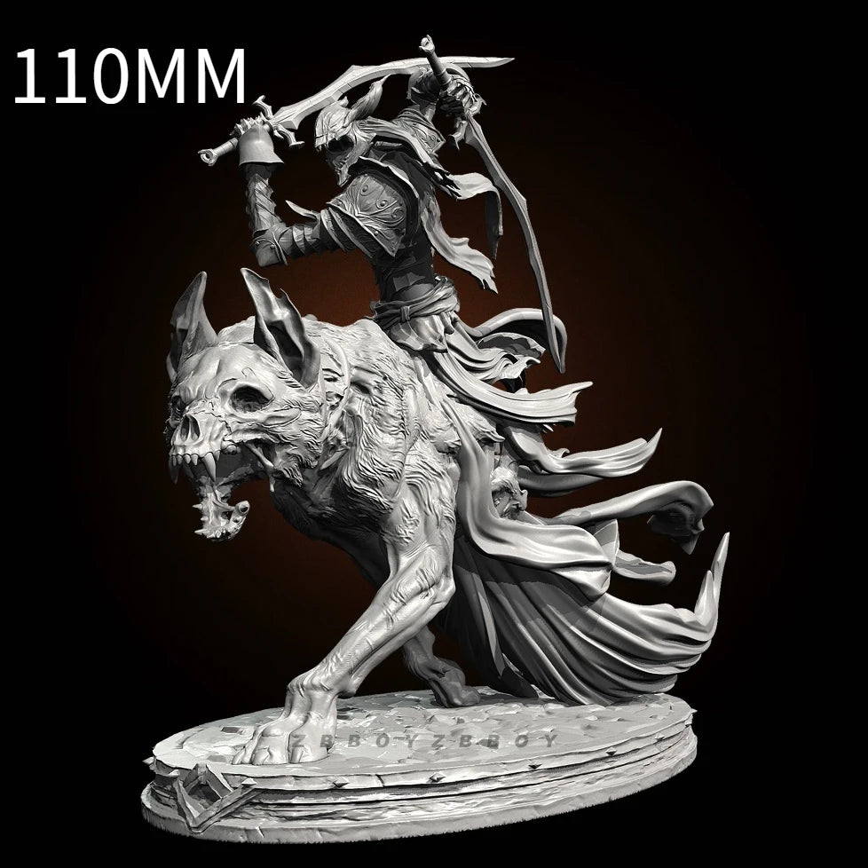 90mm Undead Knight Zombie Wolf, Resin Model Figure Kit, Fantasy Theme, Unassembled and Unpainted