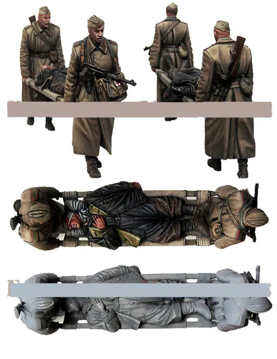 1/35 WWI German Infantry in Greatcoats with Casualties, 5 Figures, Resin Model Figure Kit, Unassembled and Unpainted