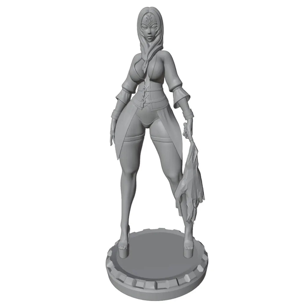 1/24 Hooded Warrior in Tactical Armor with Flame Blade, Resin Model Figure Kit, Anime Theme, Unassembled and Unpainted