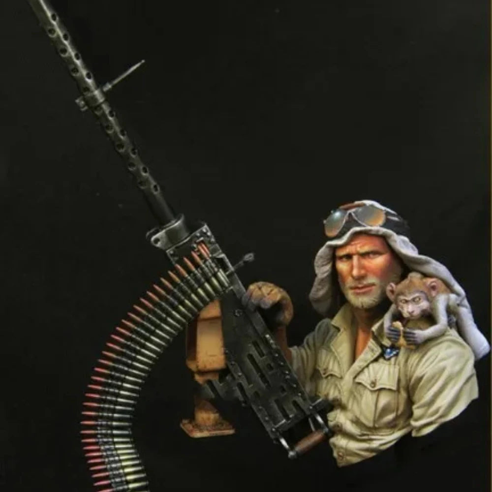 1/10 Modern Tactical Soldier, 2 Figures, Resin Model Bust Kit, Unassembled and Unpainted
