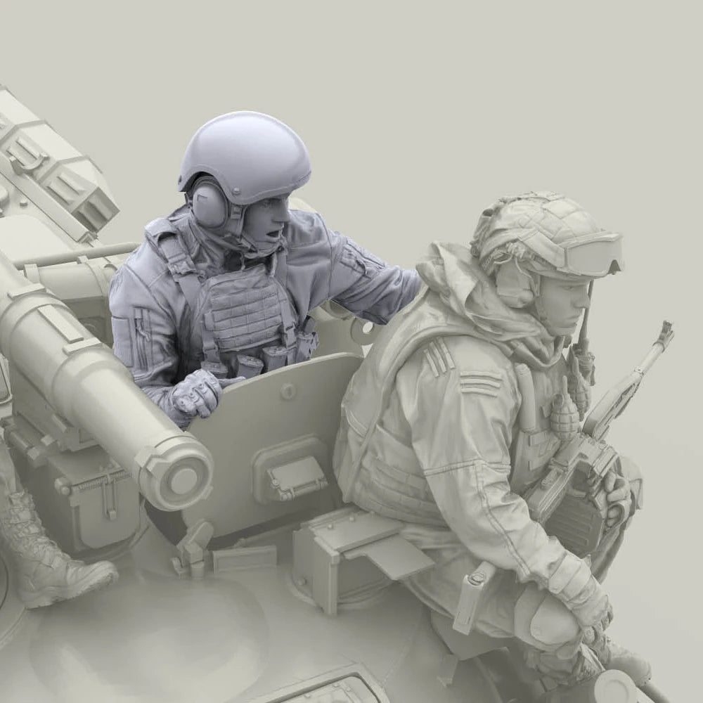 1/35 Modern Russian Army Tanker, 2 Figures, Resin Model Figure Kit, Unassembled and Unpainted