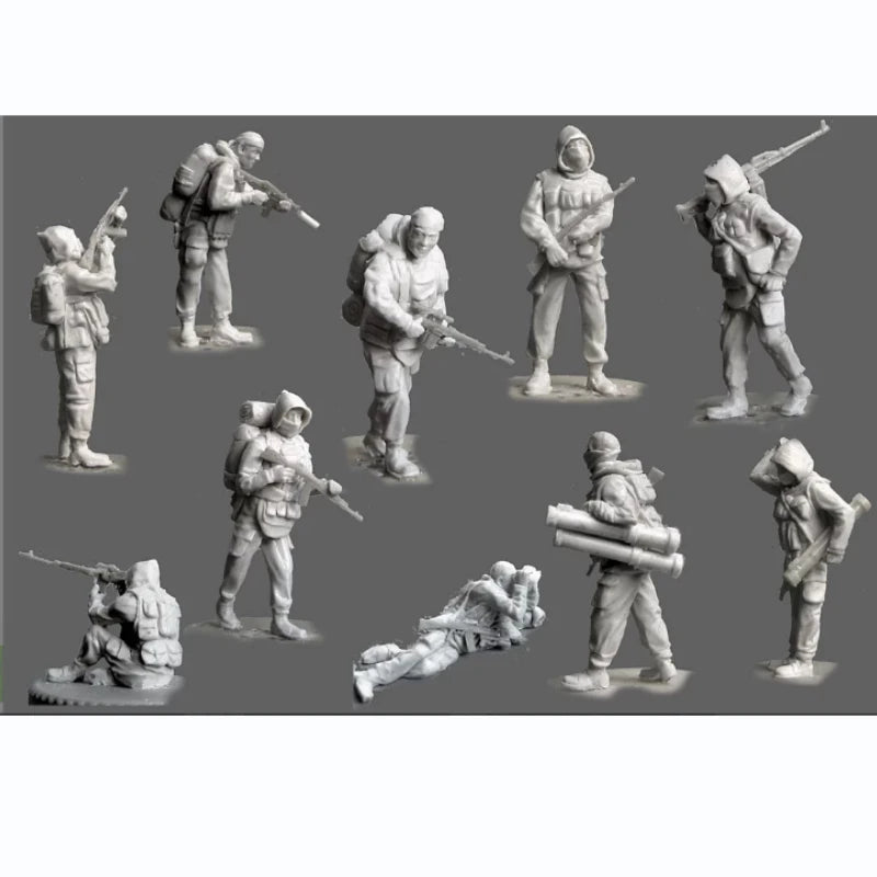 1/72 Modern Russian Spetsnaz Assault Squad, 14 Figures, Resin Model Figure Kit, Unassembled and Unpainted