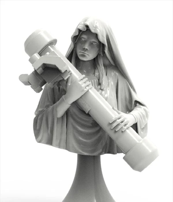 1/10 Female Barbarian Wielding Battle Axe, Resin Model Bust Kit, Fantasy Theme, Unassembled and Unpainted