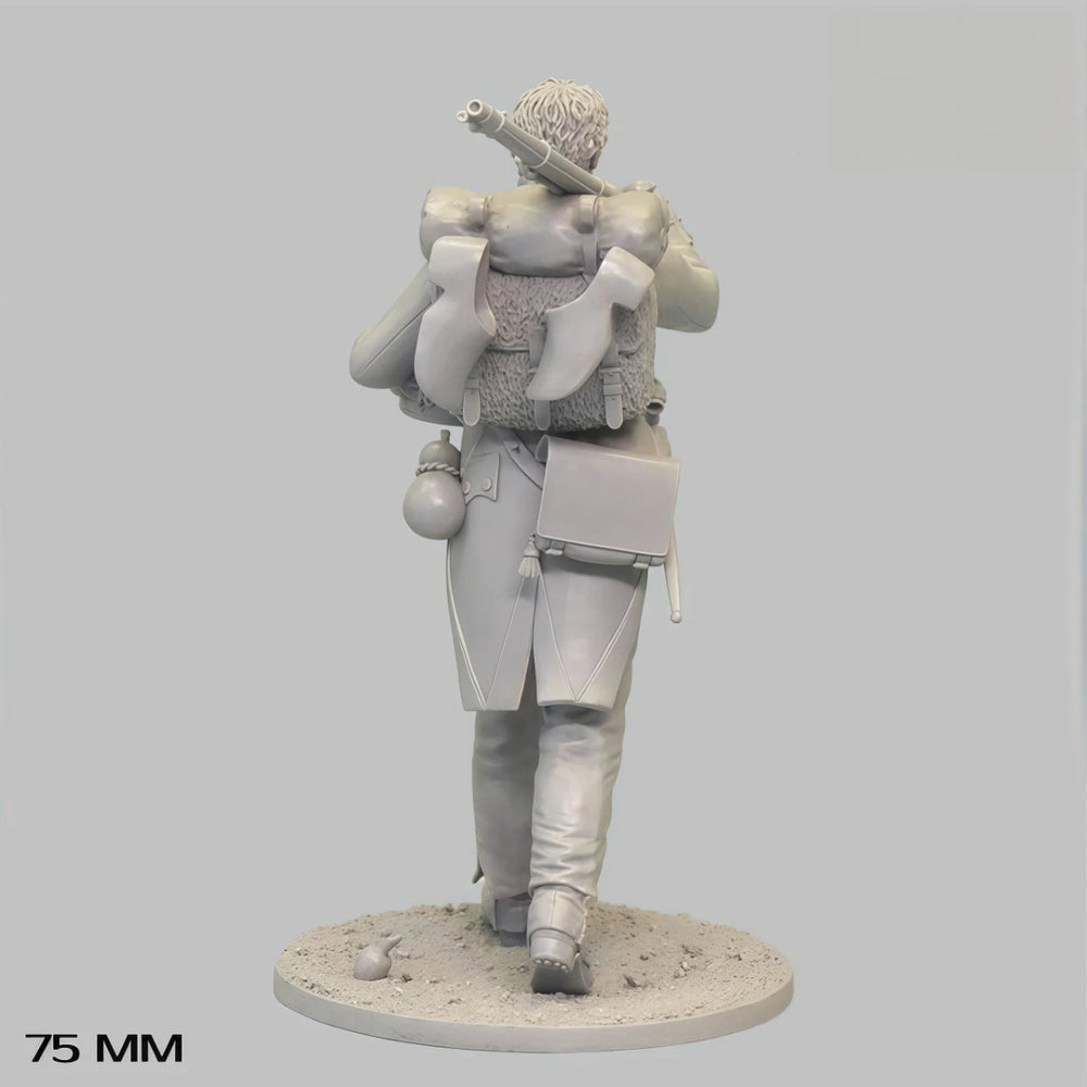 75mm Napoleonic French Line Infantry Musketeer, Resin Model Figure Kit, Unassembled and Unpainted