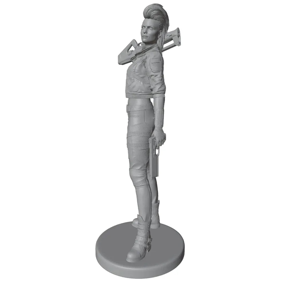 1/24 Female Tactical Soldier with Rifle, Resin Model Figure Kit, Sci-Fi Theme, Unassembled and Unpainted