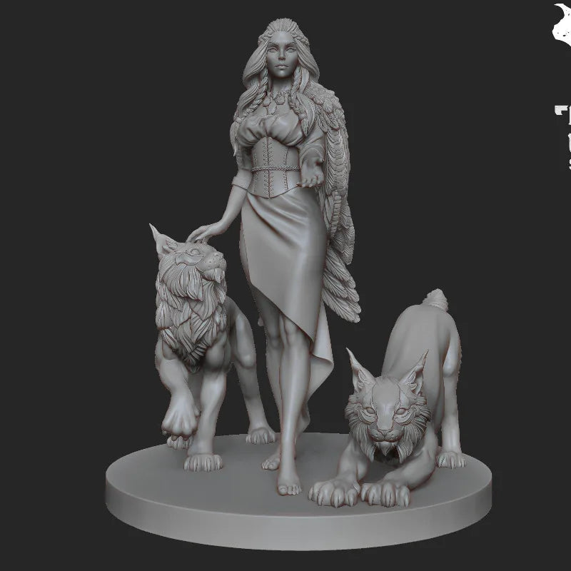 1/24 Freya Warrior, 3 Figures, Resin Model Figure Kit, Fantasy Theme, Unassembled and Unpainted