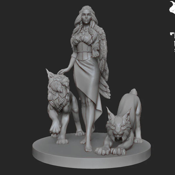 1/24 Freya Warrior, 3 Figures, Resin Model Figure Kit, Fantasy Theme, Unassembled and Unpainted