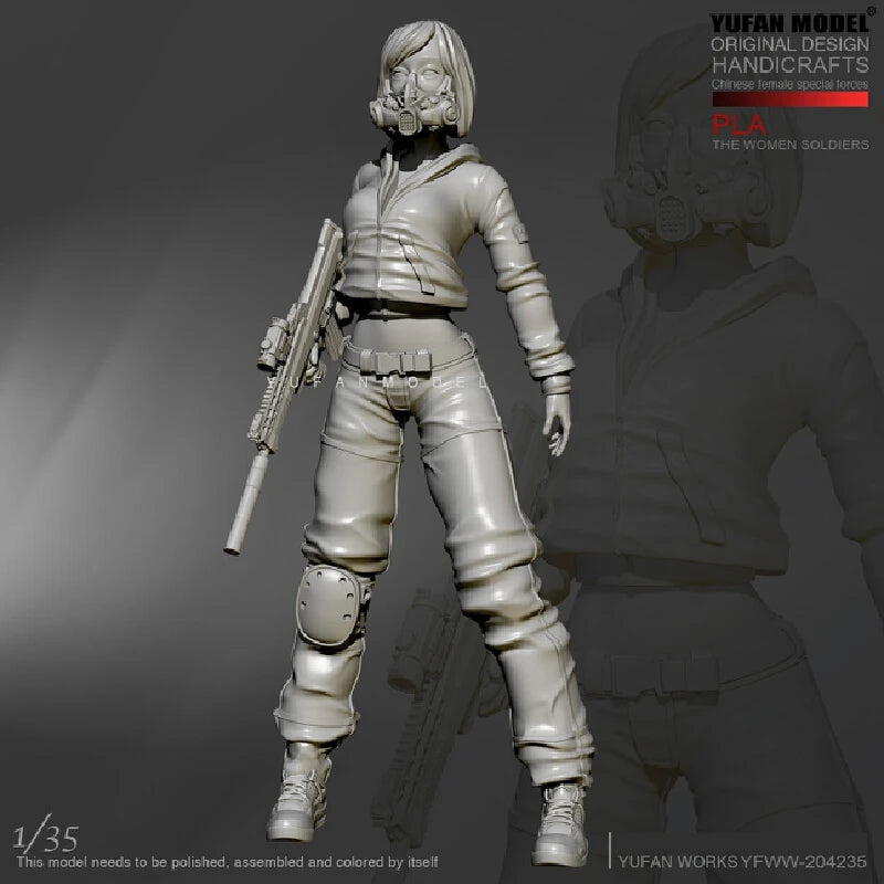 1/35 Modern Female Special Forces Soldier, Resin Model Figure Kit, Unassembled and Unpainted
