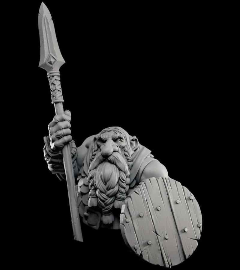 60mm Medieval Fantasy Dwarf Boar Brotherhood Warriors, 4 Figures, Resin Model Figure Kit, Unassembled and Unpainted