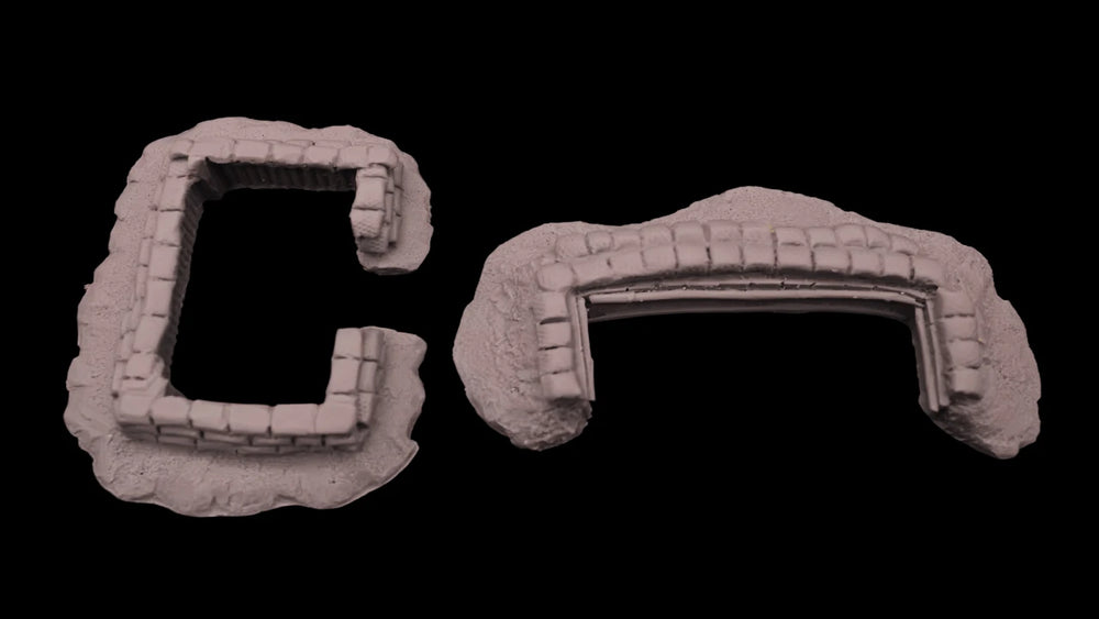 1/72 WWII Sandbag Trench, Resin Model Terrain Kit, Unpainted