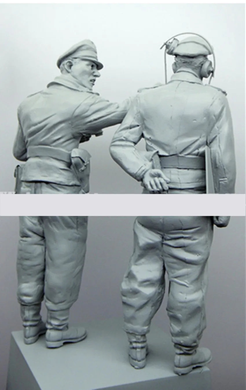 1/16 WWII German Officers & Soldiers, 3 Figures, Resin Model Figure Kit, Unassembled and Unpainted
