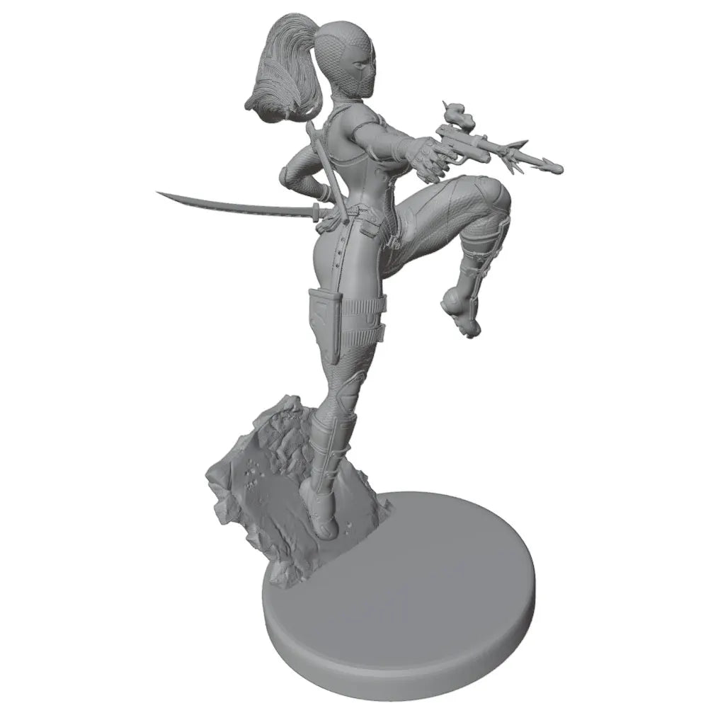75mm Armored Commando with Rifle and Katana, Resin Model Figure Kit, Anime Theme, Unassembled and Unpainted