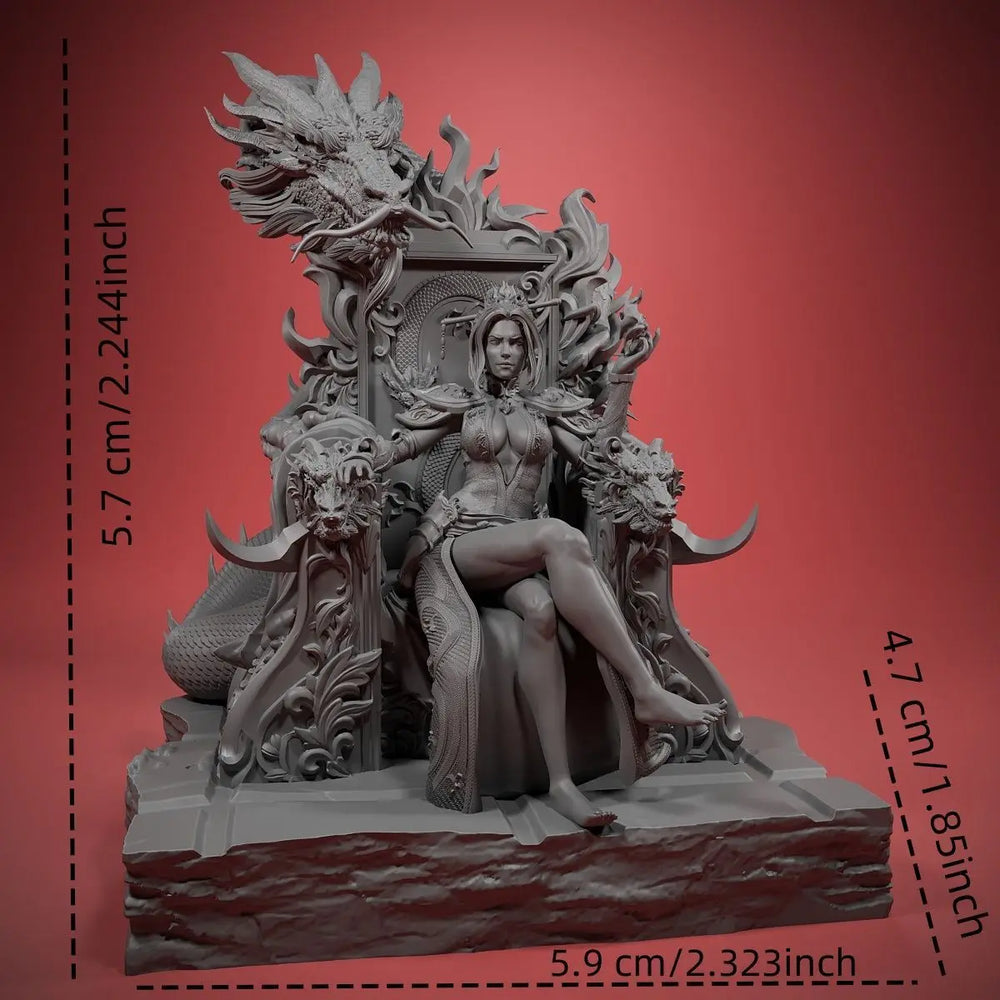 57mm Fire Dragon Empress, Resin Model Figure Kit, Fantasy Theme, Unassembled and Unpainted