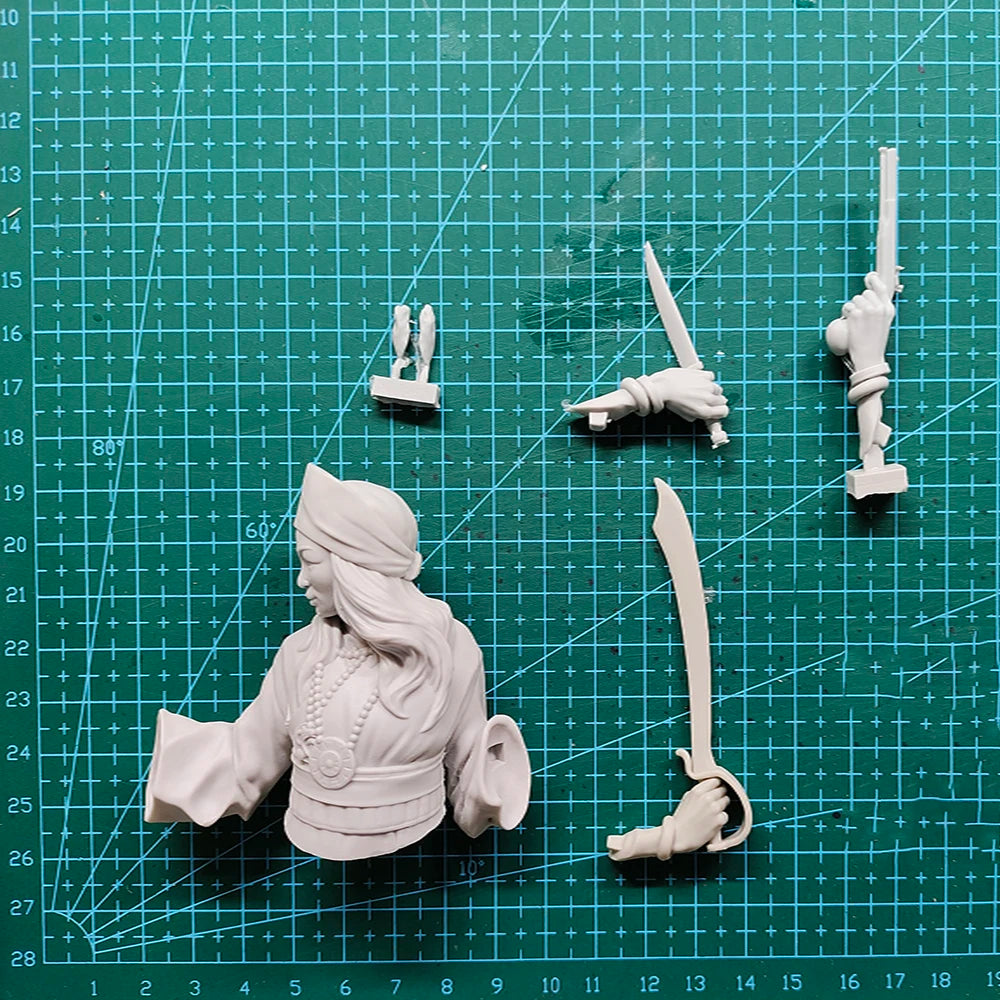 1/12 Female Warrior Sorceress, Resin Model Bust Kit, Fantasy Theme, Unassembled and Unpainted
