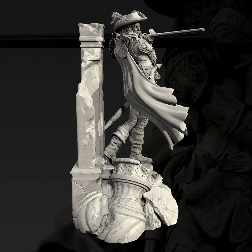 75mm Napoleonic Female Musketeer, Resin Model Figure Kit, Unassembled and Unpainted