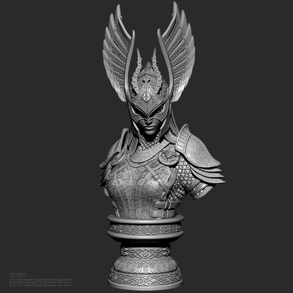 70mm Female Warrior, Resin Model Bust Kit, Fantasy Theme, Unassembled and Unpainted