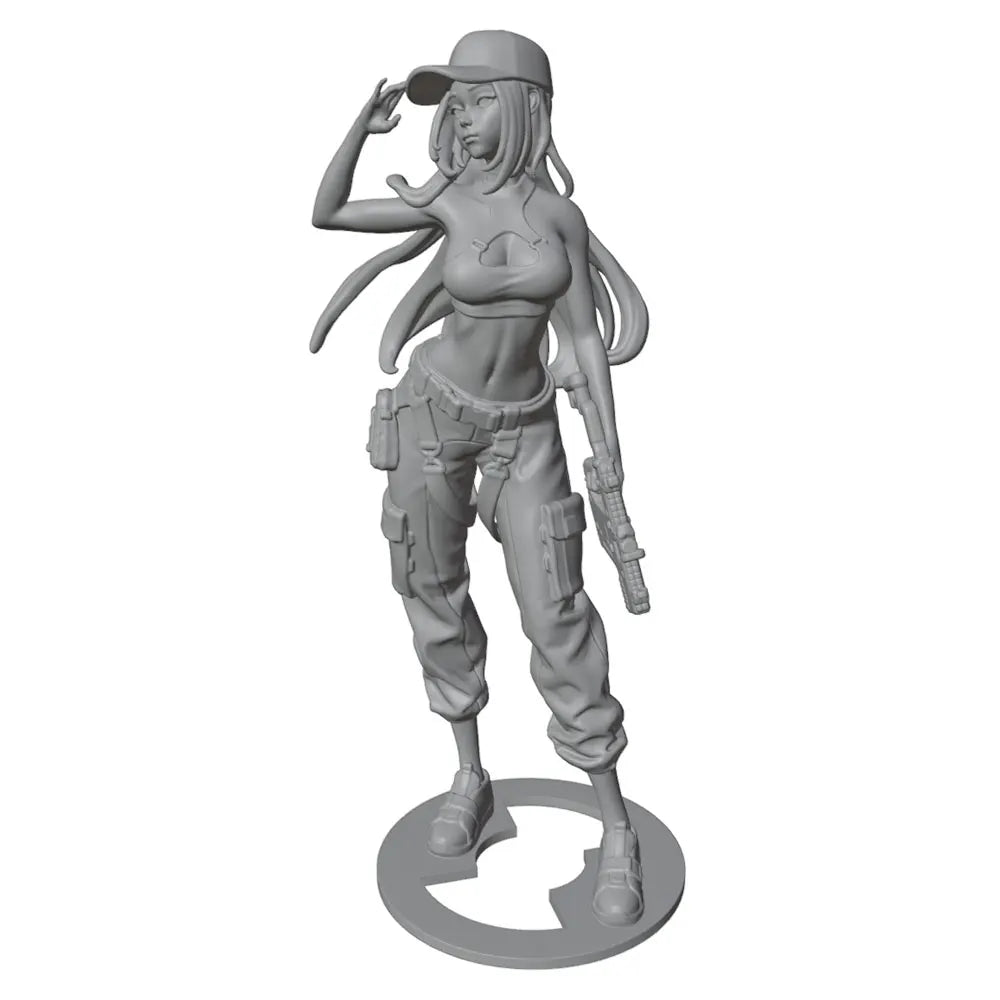 1/24 Female Character Military Outfit, Resin Model Figure Kit, Anime Theme, Unassembled and Unpainted
