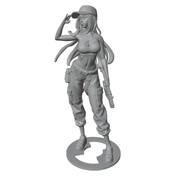 1/24 Female Character Military Outfit, Resin Model Figure Kit, Anime Theme, Unassembled and Unpainted