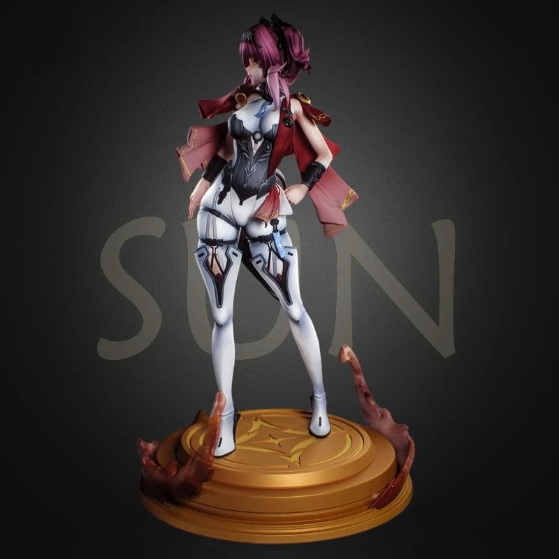 Pink-Haired Anime Girl, Resin Model Figure Kit, Anime Theme, Unassembled and Unpainted